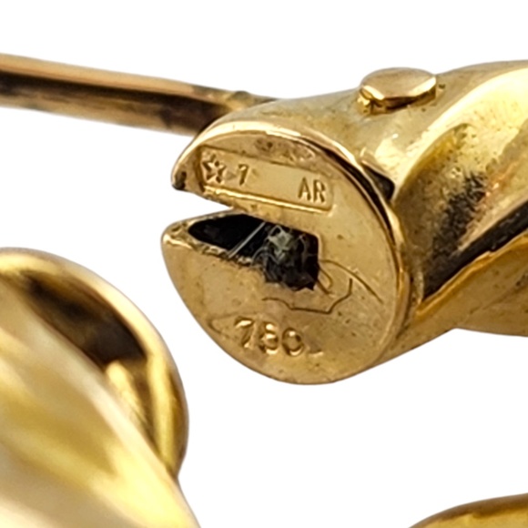 18 Karat Yellow Gold Twisted Hoop Earrings #18486 - Picture 6 of 7